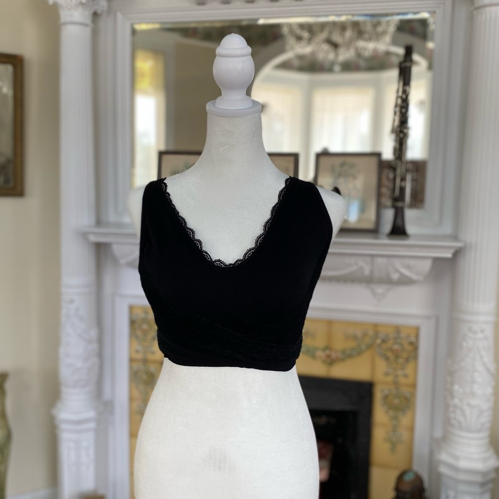 Black Comfy Corset Bra and Floral Cover-Up